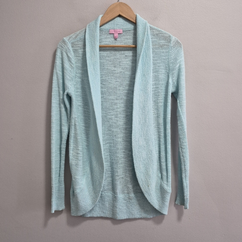 Lilly Pulitzer Turquoise Open Cardigan Sweater Small *Read*